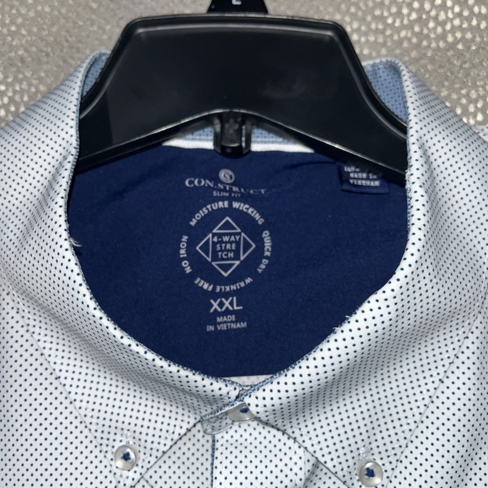 Con.Struct MOSAIC GEO PERFORMANCE DRESS SHIRT 4 Way Stretch Wrinkle Free 2XL - Picture 5 of 10